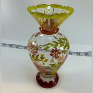 Tracy Porter Vintage Vase Hand Painted Glass Bud Vase